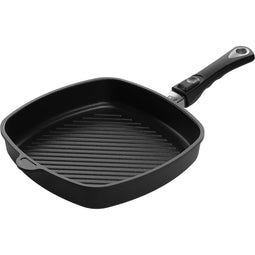 AMT Gastroguss Vierkante grillpan - 28 cm - BBQ rhombus grilloppervlak - Lotan® antiaanbaklaag -...