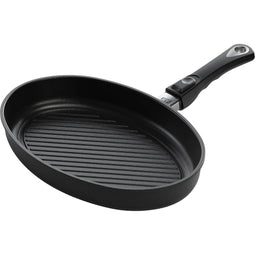 AMT Gastroguss Vispan met grilloppervlak - 35 x 24 cm - Geschikt voor inductie - Duurzaam gietal...