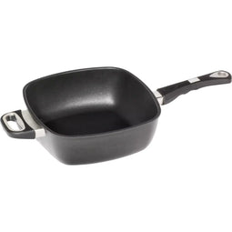 AMT Gastroguss Vierkante diepe pan - 26 x 26 x 9 cm - lange en zijhandgreep - inductiegeschikt