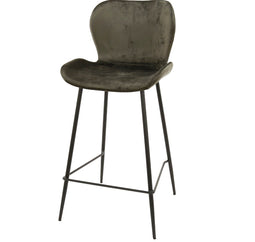 AnLi Style Barstoel ronde buis - Groen velours