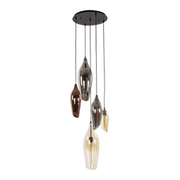 AnLi Style Hanglamp 5L getrapt cocoon mix glass