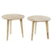 Set van 2 tafels DKD Home Decor Wit Natuurlijk Rubberwood 50 x 50 x 49,5 cm