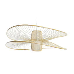 Plafondlamp DKD Home Decor Wit Natuurlijk Bamboe 50 W 100 x 100 x 32 cm