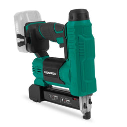 VONROC Battery Staple Gun - Nail Gun - VPower 20V – 2.0AH - Cordless - LED Light - Incl. 1000 Staples & 1000 Nails - Excl. Battery and Quick Charger