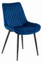 Eetkamerstoel - VERDO - marineblauw - fluwelen zitting - 88x54,5x59,5 cm