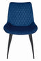Eetkamerstoel - VERDO - marineblauw - fluwelen zitting - 88x54,5x59,5 cm