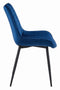Eetkamerstoel - VERDO - marineblauw - fluwelen zitting - 88x54,5x59,5 cm