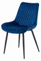 Eetkamerstoel - VERDO - marineblauw - fluwelen zitting - 88x54,5x59,5 cm