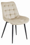 Eetkamerstoel - BERA - 2 stuks - beige - fluwelen zitvlak - 88x54x60 cm
