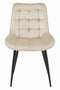 Eetkamerstoel BERA - 3 stuks - beige fluweel - metaal zwart
