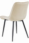 Eetkamerstoel BERA - 3 stuks - beige fluweel - metaal zwart