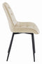 Eetkamerstoel BERA - 3 stuks - beige fluweel - metaal zwart