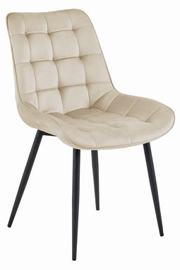Eetkamerstoel BERA - 4 stuks - beige - fluweel - 88x54x60 cm