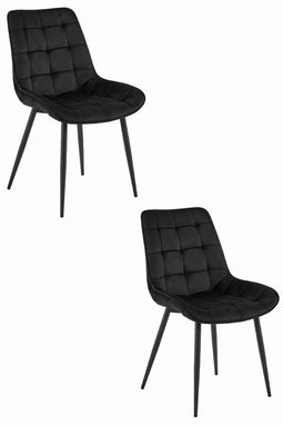 Eetkamerstoel BERA - set van 2 - zwart - 88x54x60 cm