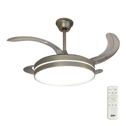 Plafondventilator met licht EDM 33832 Ross Zilverkleurig 36 W 4100 Lm