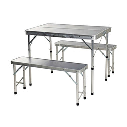 Tafel met twee stoelen Redcliffs 90 x 60 x 70 cm Grijs (3 Onderdelen)