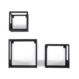 Set van 3 Wandplanken Zwart