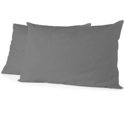 Set van 2 kussenslopen - HOME LINGE PASSION - 50 x 70 cm - Antracietgrijs