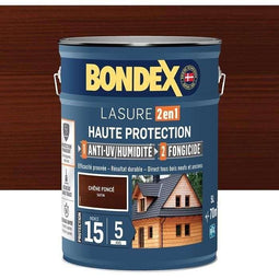 2 in 1 Hoge beschermingsbeits - Donker satijn eiken - BONDEX - 5 L