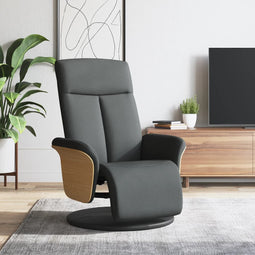 Fauteuil verstelbaar met voetensteun stof donkergrijs