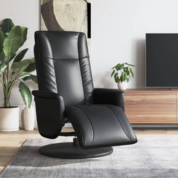 Fauteuil verstelbaar met voetensteun kunstleer zwart