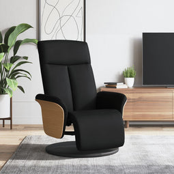 Fauteuil verstelbaar met voetensteun stof zwart