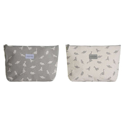 Reistasje DKD Home Decor Wit Grijs Katoen 33 x 8 x 21 cm (2 Stuks)