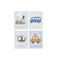 Schilderij Home ESPRIT Geel Blauw Canvas 30 x 1,8 x 40 cm (4 Stuks)