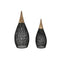 Lampenkap Home ESPRIT Zwart Bamboe Teakhout 35 x 35 x 85 cm (2 Stuks)