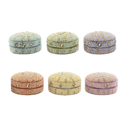 Doos-Juwelenkistje Home ESPRIT Geel Oranje Roze Lila Aluminium 10 x 10 x 5 cm (6 Stuks)