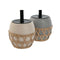 Toiletborstel Home ESPRIT Zwart Grijs Crème Vezel Dolomite 11 x 11 x 38 cm (2 Stuks)
