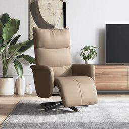 Fauteuil verstelbaar met voetensteun kunstleer cappuccinokleur