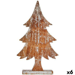 Decoratieve figuren Kerstboom Zilverkleurig Hout 5 x 49,5 x 26 cm (6 Stuks)