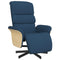 Fauteuil verstelbaar met voetensteun stof blauw