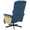 Fauteuil verstelbaar met voetensteun stof blauw