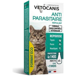 VETOCANIS 4 pipetten tegen vlooien en teken - voor katten - 4x 1 maand bescherming