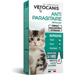 VETOCANIS 2 anti-vlooien en anti-teken pipetten - voor kitten - 2x 1 maand bescherming