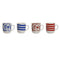 Mok Home ESPRIT Blauw Rood Porselein Boho 380 ml (4 Stuks)
