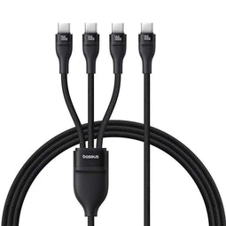 Baseus Flash Series Type C naar C+C+C snellaadkabel 480 Mbps Zwart