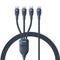 Baseus Flash Series Type C naar C+C+C snellaadkabel 480 Mbps Blauw
