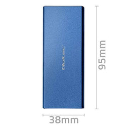 Qoltec 51832 Behuizing | M.2 SSD-schijf | SATA | NGFF| USB 3.0 | Supersnelheid 5Gb/s | 2TB | Blauw