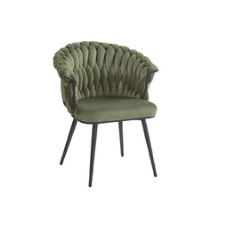 Stoel DKD Home Decor Zwart Groen Fluweel Metaal 66 x 60 x 84 cm