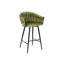 Kruk DKD Home Decor Zwart Groen Fluweel Metaal 61 x 52 x 101 cm