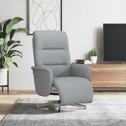 Fauteuil verstelbaar met voetensteun stof lichtgrijs