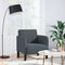 Fauteuil met armleuningen 54 cm fluweel donkergrijs