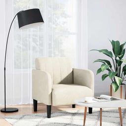 Fauteuil met armleuningen 54 cm fluweel crmekleurig