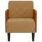 Fauteuil met armleuningen 55 cm fluweel bruin