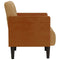 Fauteuil met armleuningen 55 cm fluweel bruin