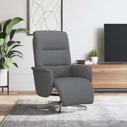 Fauteuil verstelbaar met voetensteun stof donkergrijs