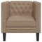 Fauteuil Chesterfield-stijl kunstleer cappuccinokleurig